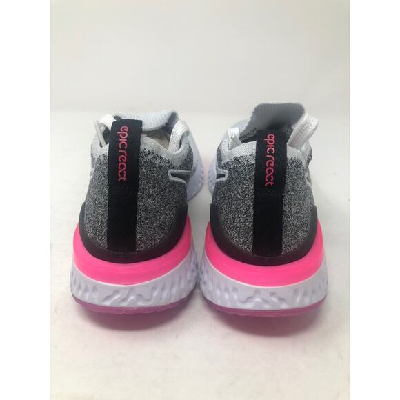 Nike Epic React Flyknit 2 White Black Pink Running Shoes BQ8927 103 Womens 5.5 - Picture 6 of 10